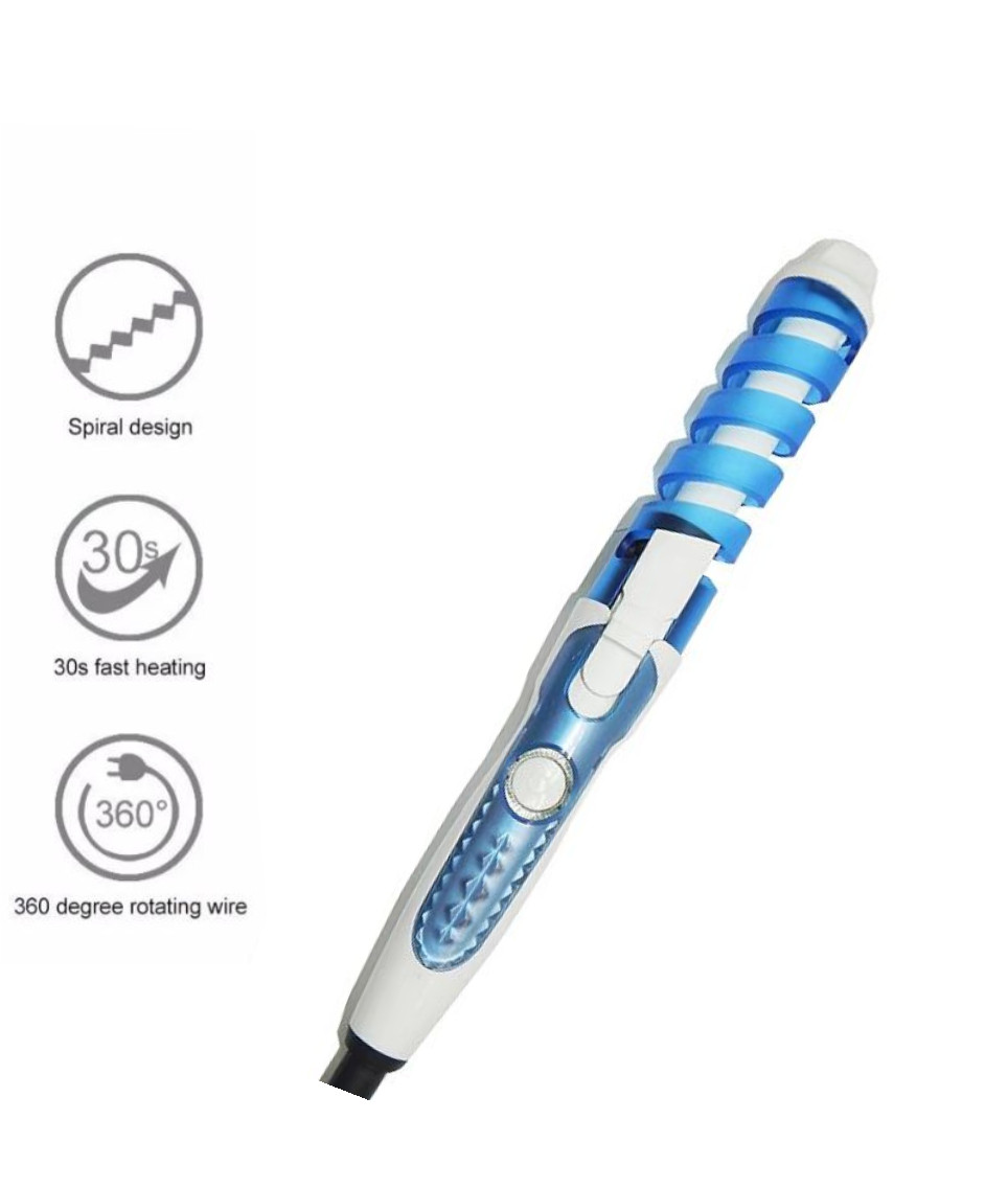 Vista 2 de Pinza Rizadora Rizos Definidos - Color: Azul